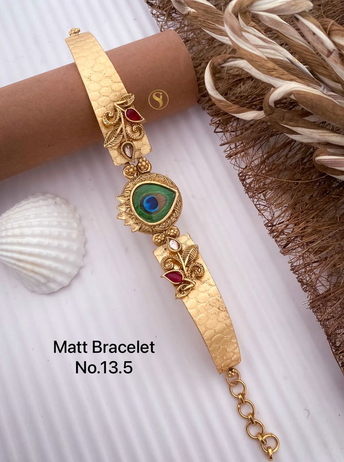 8 MB Golden Matt Bracelet Wholesale Shop In Surat
